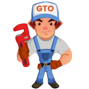 GTO. Plumbing and rooter logo