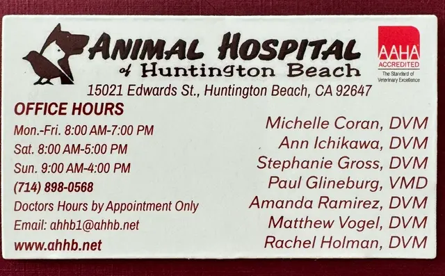 Customer photo of work by Animal Hospital of Huntington Beach, from Jeric Leviste's review