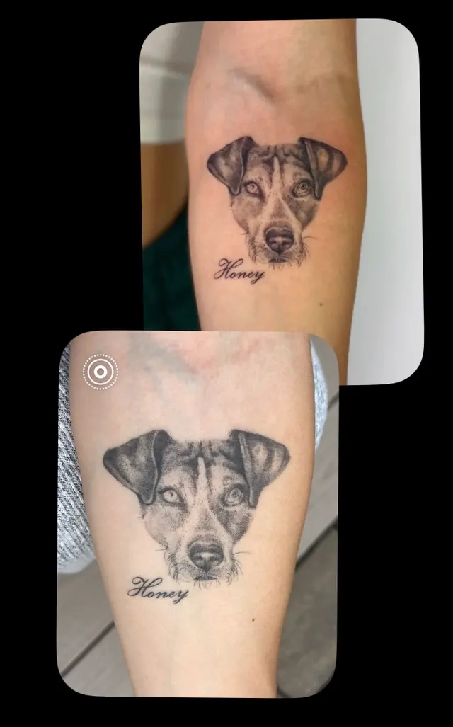 Customer photo of work by Crown and Feather Tattoo Co., from EVA KASSEKERT's review