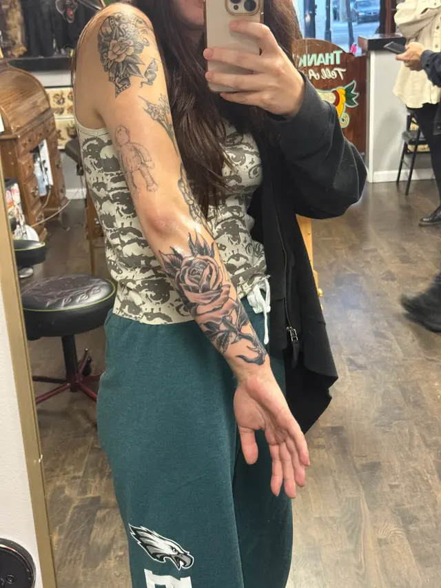 Customer photo of work by Seven Swords Tattoo Company, from Emma Weber's review