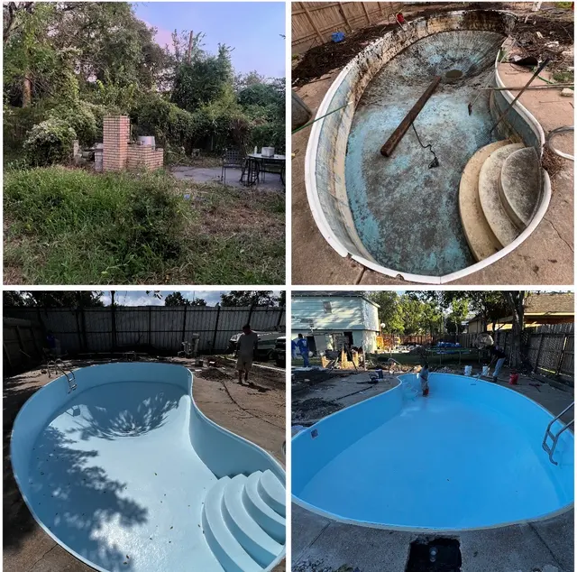 Customer photo of work by DFW Fiberglass Pool Renovations, from Leslie Sibrian's review