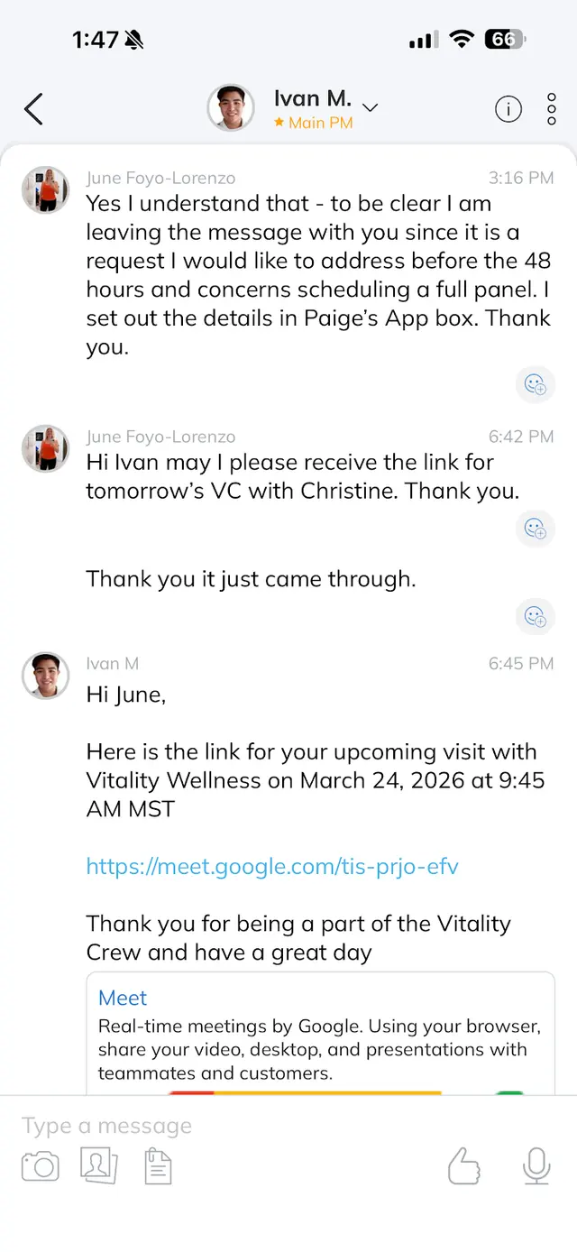 Customer photo of work by Vitality Wellness Center, from June Foyo-Lorenzo's review