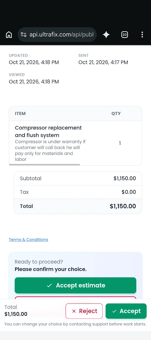 Customer photo of work by UltraFix Appliance Repair, from Jay N.'s review