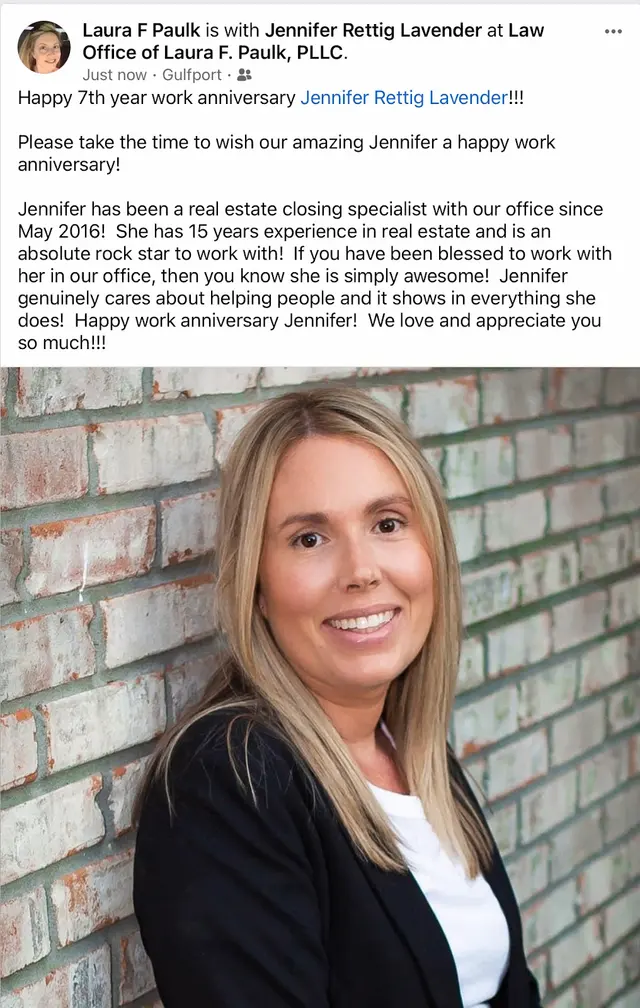Law Office of Laura F. Paulk, PLLC - REAL ESTATE LAW and South Mississippi Title, LLC — photo from the business 12