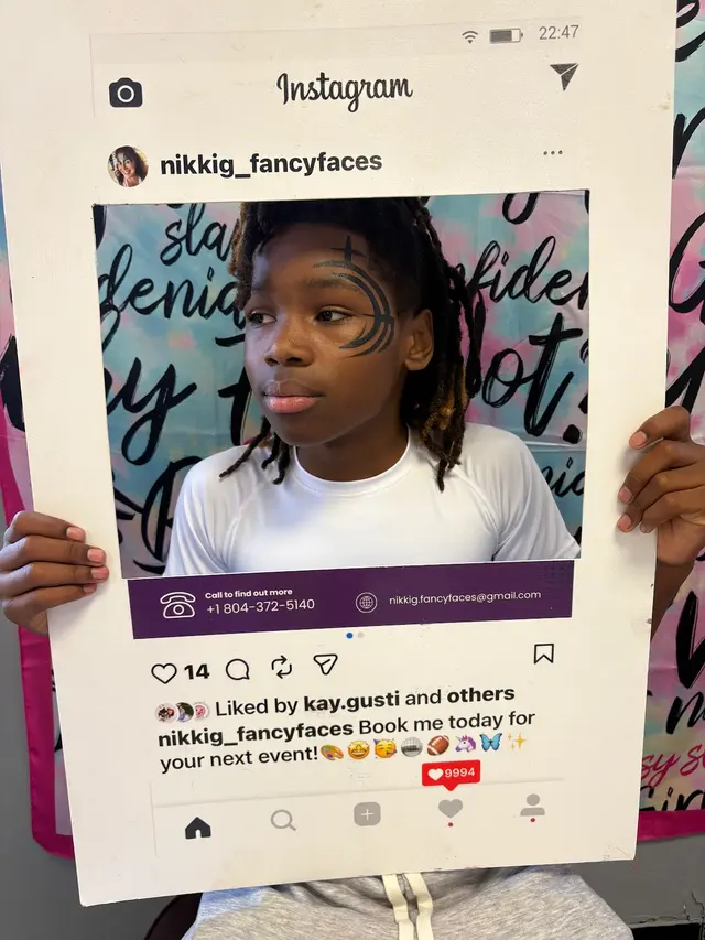 Customer photo of work by Nikki G's Fancy Faces, from Darius T's review
