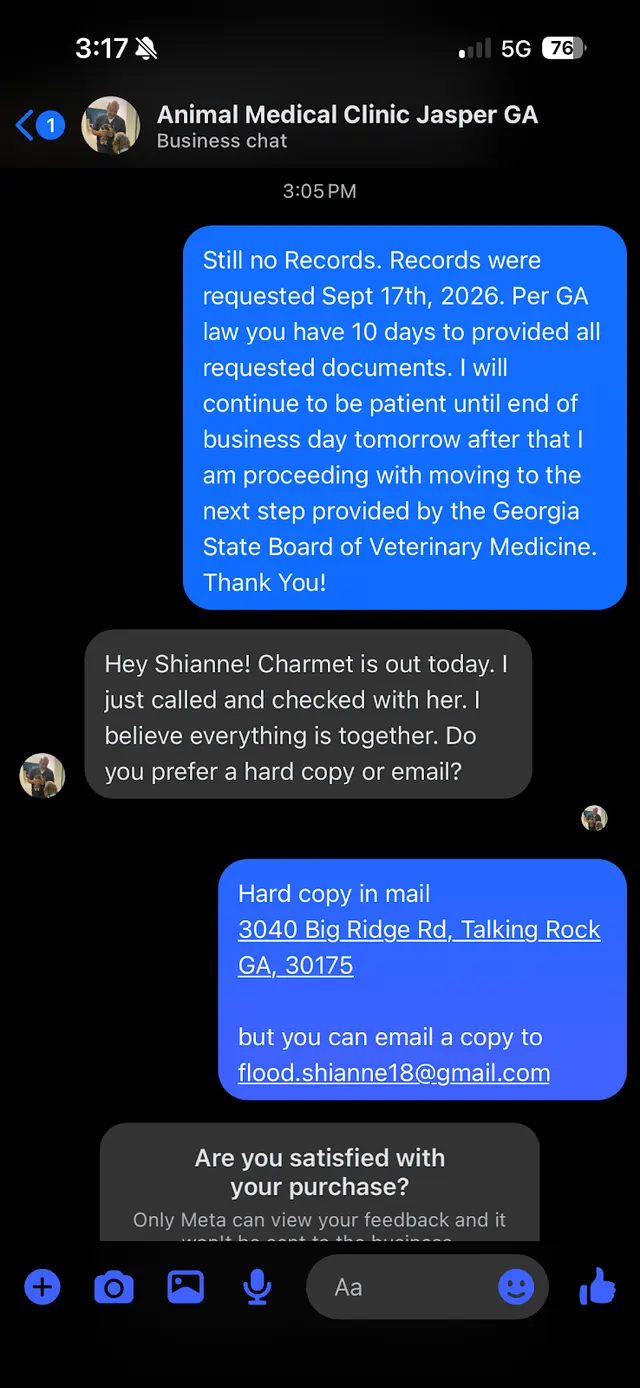 Customer photo of work by Animal Medical Clinic, from Shianne Paige's review