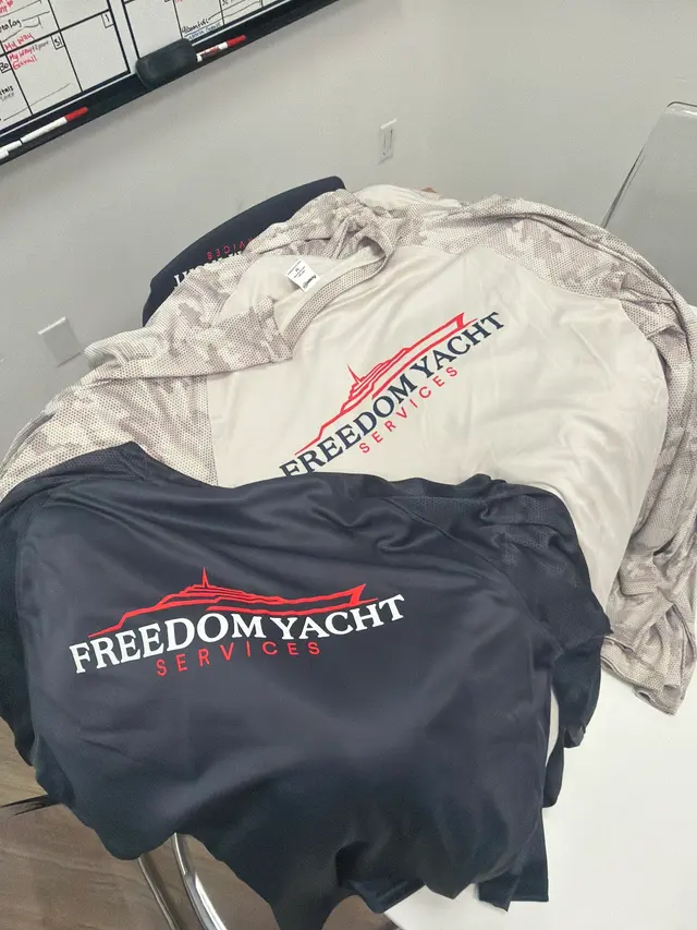 Customer photo of work by Fort Lauderdale Screen Printing, from Freedom Yachts's review