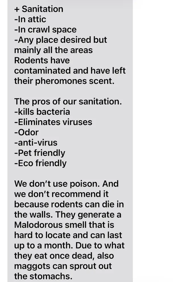 Customer photo of work by Rodent Control Inc., from X-SW's review