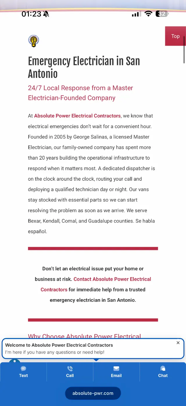 Customer photo of work by Absolute Power Electrical Contractors, from Kirsten's review