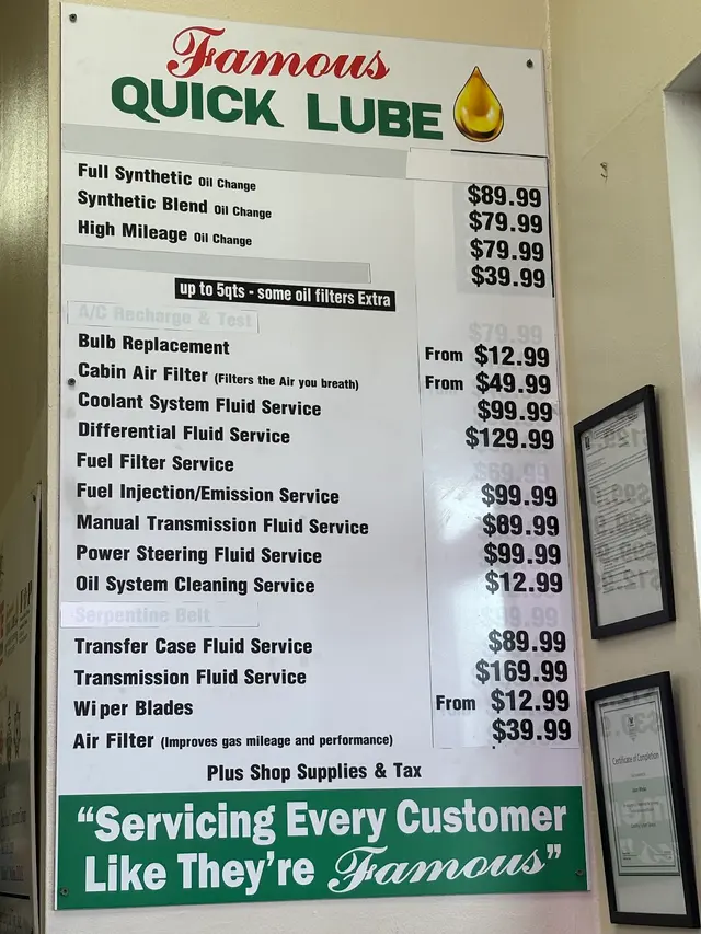 Famous Quick Lube #4 — customer photo 11