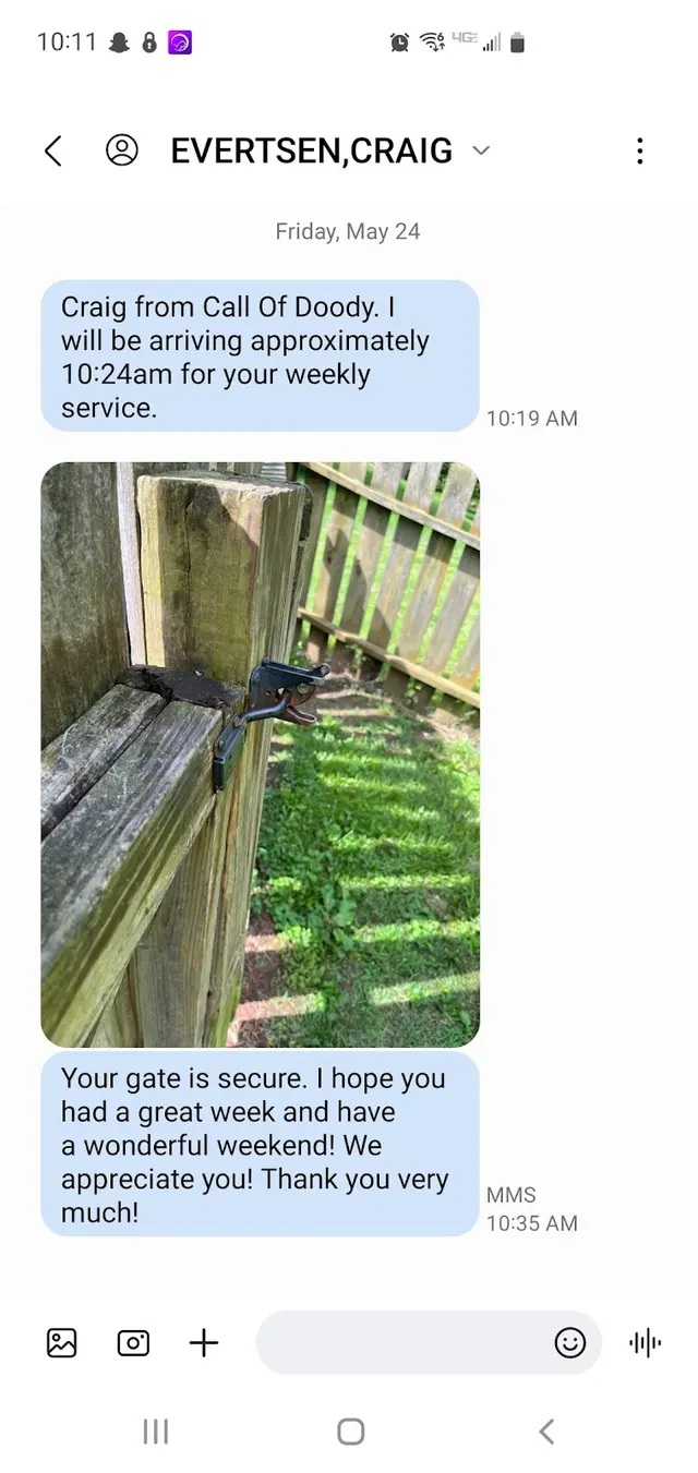 Customer photo of work by Call of Doody Pet Waste Removal, LLC, from Laken Street's review
