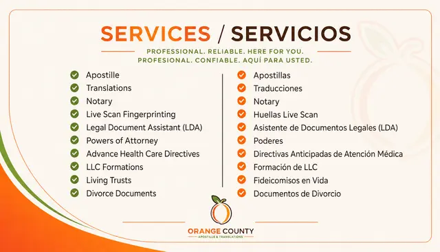 Orange County Apostille & Translations — photo from the business 10