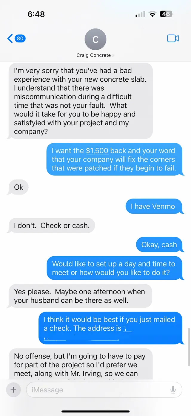 Customer photo of work by Sam The Concrete Man Savannah, from Michelle Kitchings's review