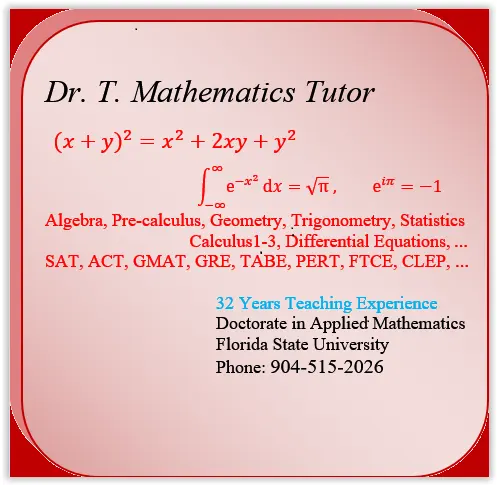 Dr. T. Jacksonville Math Tutor — photo from the business 1