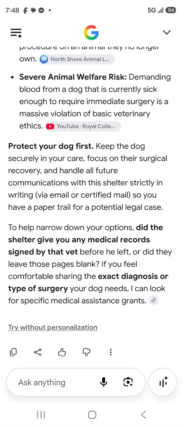 Customer photo of work by Freeport Veterinary Medical Center, from FERYN K's review