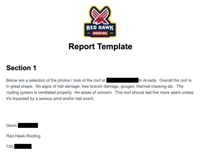 Customer photo of work by Red Hawk Roofing - Denver, from John James's review