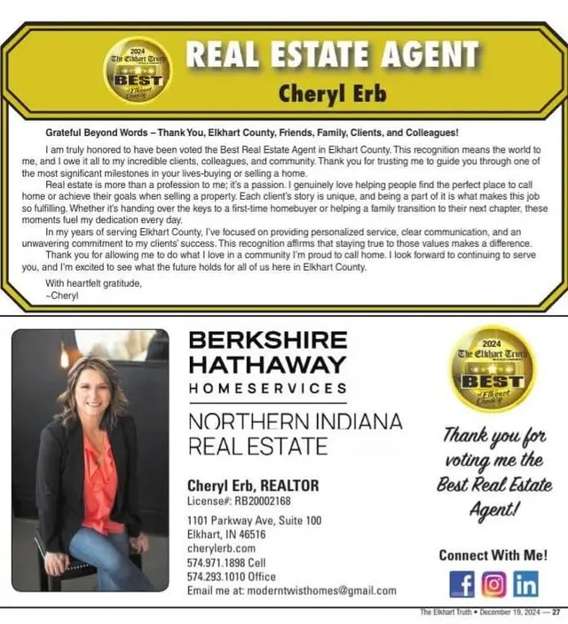 Cheryl Erb, Berkshire Hathaway HomeServices Northern Indiana Real Estate — photo from the business 11