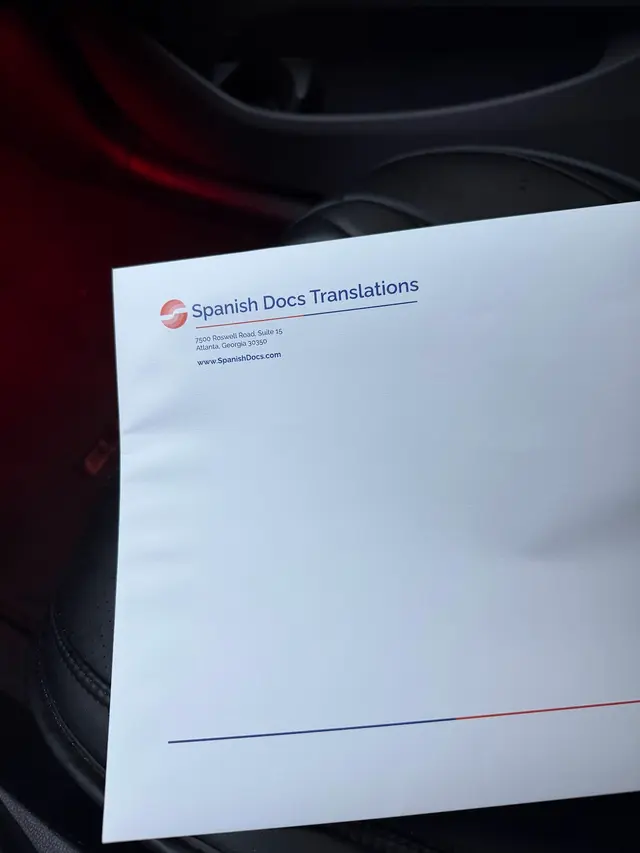 Customer photo of work by Spanish Docs Translations, from Dezi's review