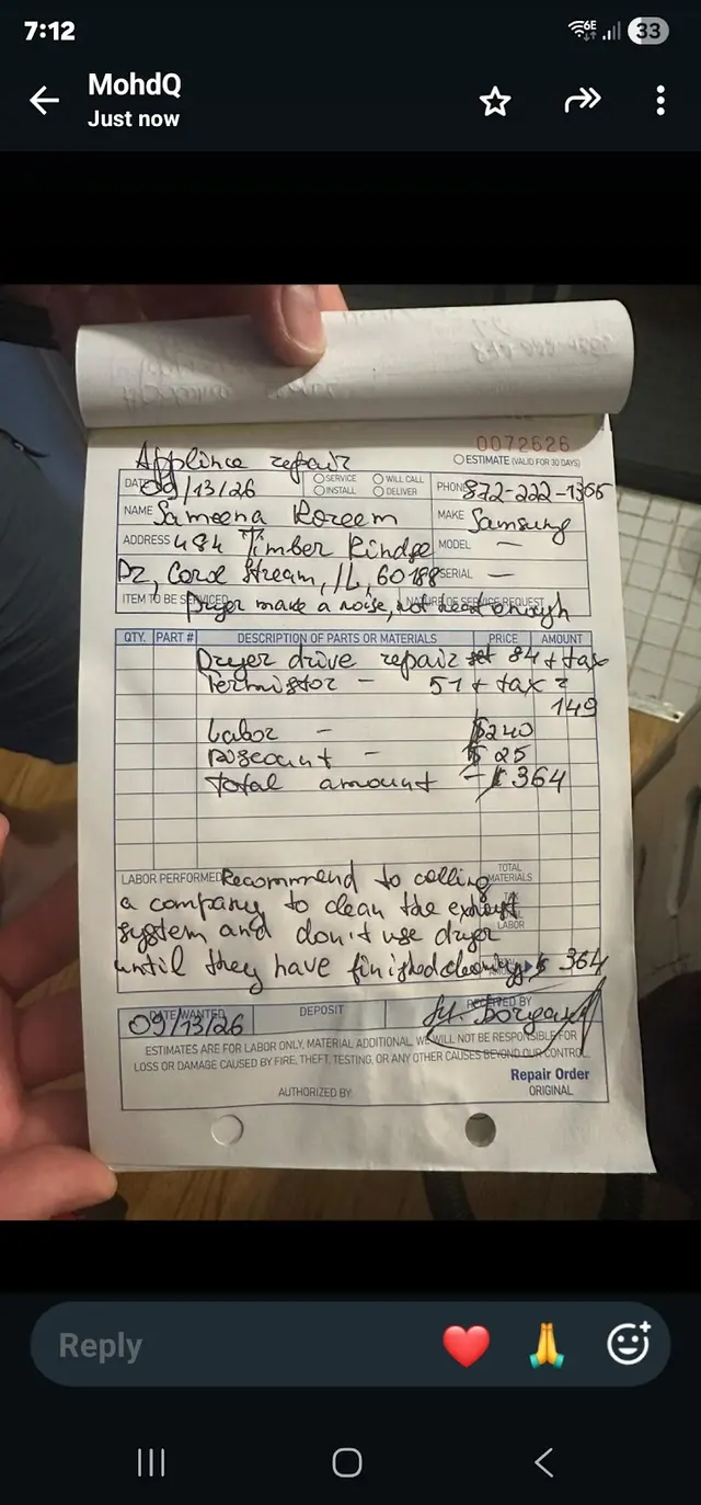 Customer photo of work by GLOBO Help Inc Appliance Repair, from mohd qader's review