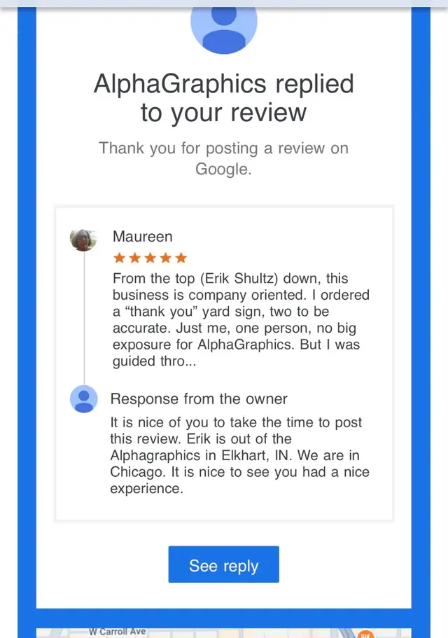 Customer photo of work by AlphaGraphics, from Maureen Van Tiem's review