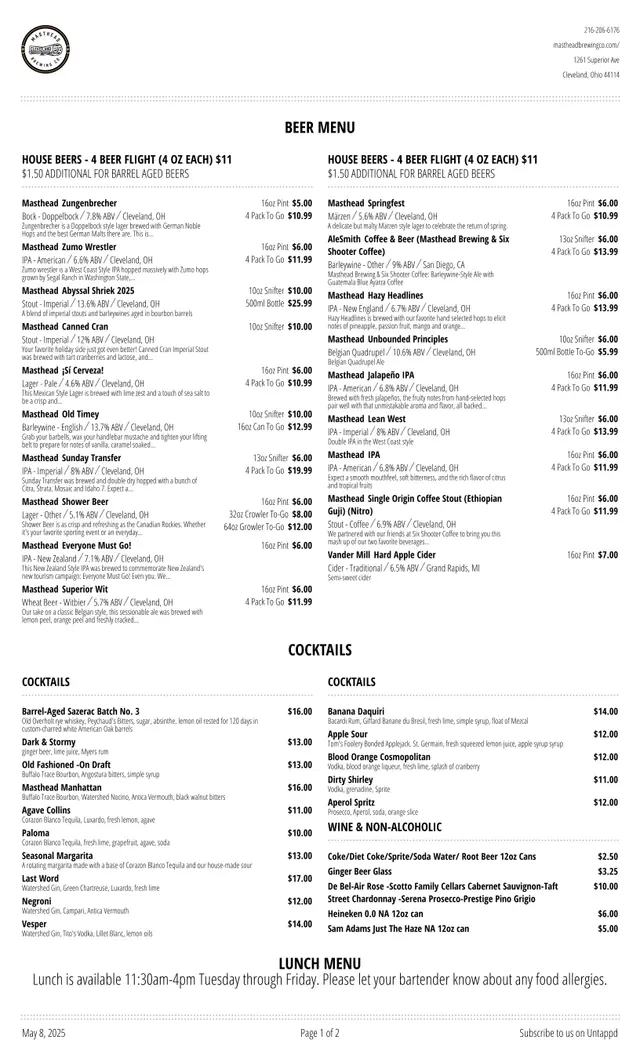 Masthead Brewing Co. — photo from the business 7